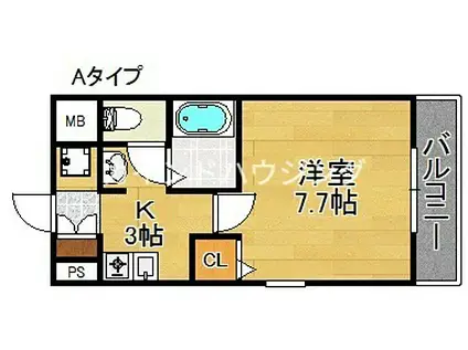 MPLAZA住吉公園壱番館(1K/8階)の間取り写真