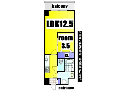 堺町センタービル(1LDK/8階)の間取り写真