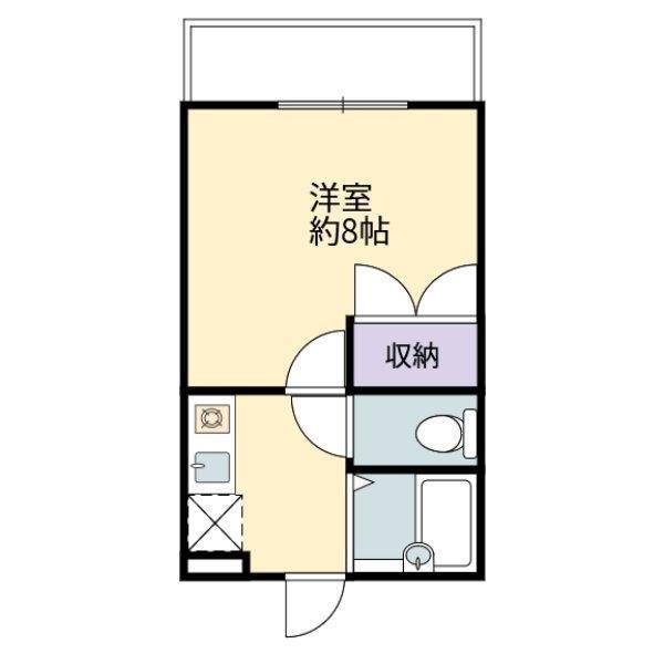 リバーサイド市川(1K/1階)の間取り写真