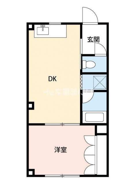 GREEN HILL(1DK/3階)の間取り写真