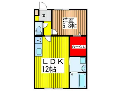 セントラル・シティ(1LDK/1階)の間取り写真