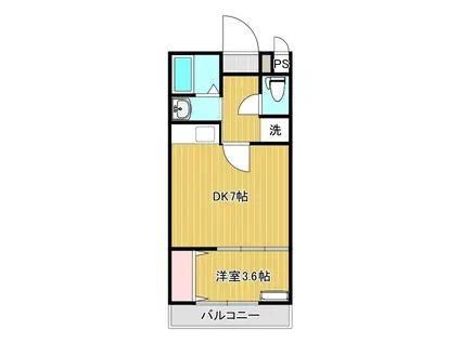 エクセレージュ貴船(1DK/1階)の間取り写真