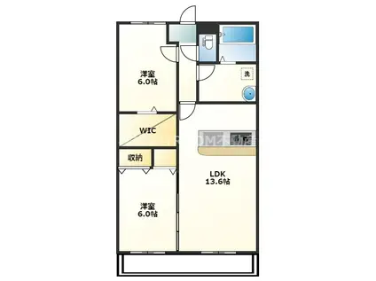 LEBEN HOUSEI(2LDK/2階)の間取り写真