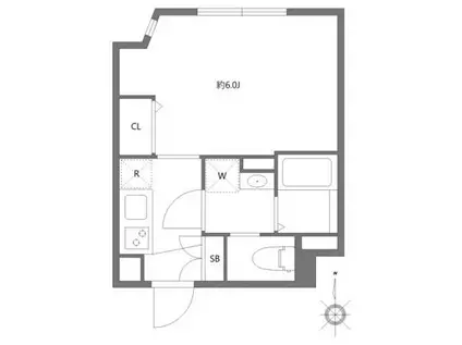 エルファーロ代々木(1K/3階)の間取り写真