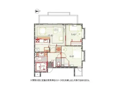 ダイアパレス駒沢公園(2LDK/2階)の間取り写真