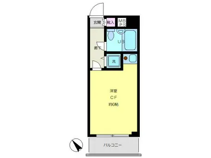 ライオンズマンションときわ台(ワンルーム/2階)の間取り写真