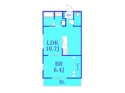 ヴィレッタヤコウ(1LDK/1階)の間取り写真