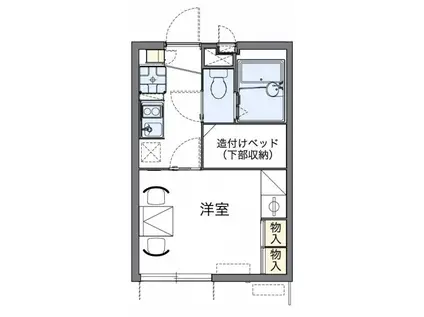 湯島セカンド(1K/2階)の間取り写真