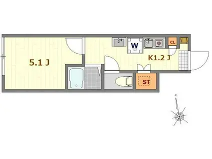 AMATERACE南大泉(1K/1階)の間取り写真