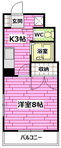 K&Kビル B(1K/2階)の間取り写真