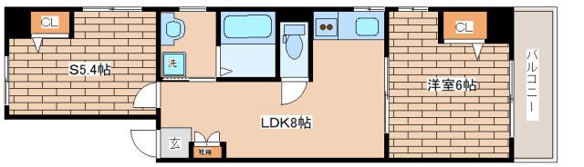 リヴェールハウス(2LDK/2階)の間取り写真