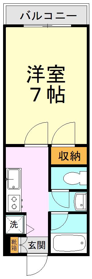 プチフォーラム12(1K/1階)の間取り写真