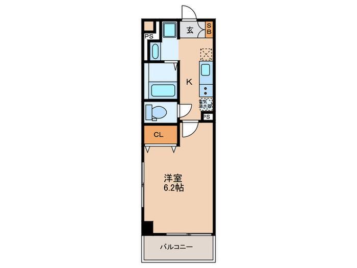 みおつくし十三(1K/5階)の間取り写真