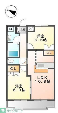 タペストリー(2LDK/2階)の間取り写真
