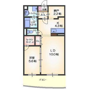 ロゼックII南大高(1LDK/3階)の間取り写真