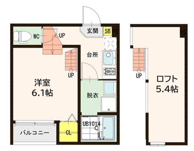 メルツ原町(1K/1階)の間取り写真