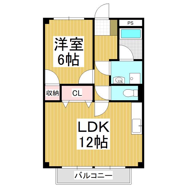 アインス(1LDK/2階)の間取り写真