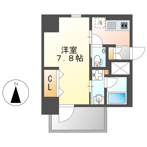 GRAND ESPOIR 東桜(1K/14階)の間取り写真