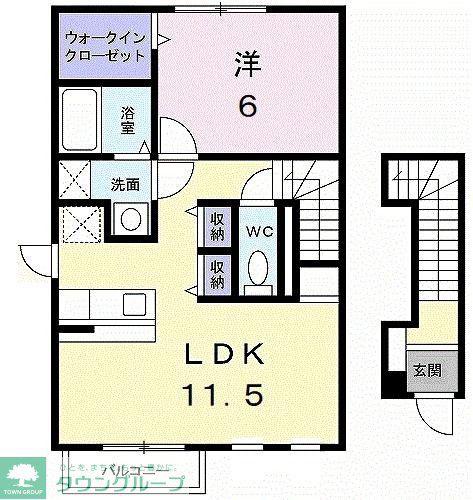 ミントハウス(1LDK/2階)の間取り写真