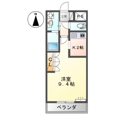 SOLE・B(1K/2階)の間取り写真