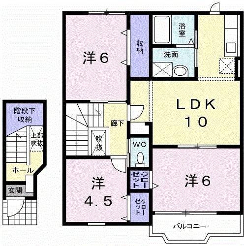 フィオーレB(3LDK/2階)の間取り写真