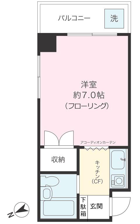 スカイコーポ坂本(1K/5階)の間取り写真