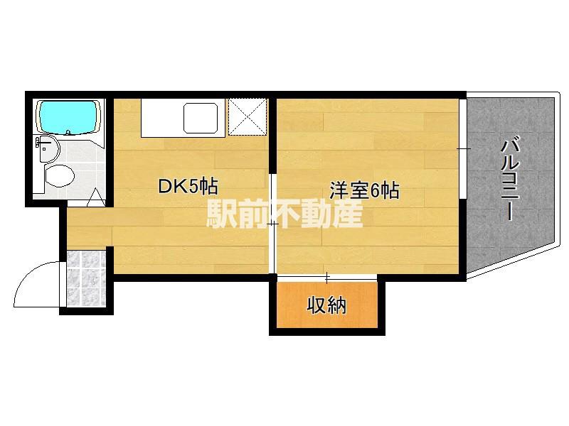 SEITO BUILD 西新(1DK/5階)の間取り写真