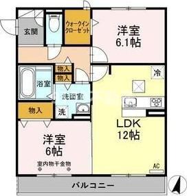 ラヴィアンローズ(2LDK/1階)の間取り写真
