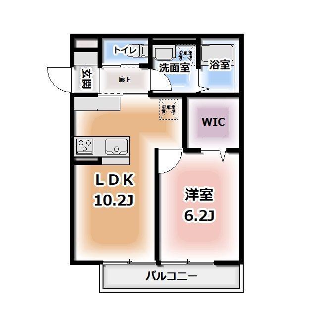 HEIMMAISON中田本町B(1LDK/3階)の間取り写真
