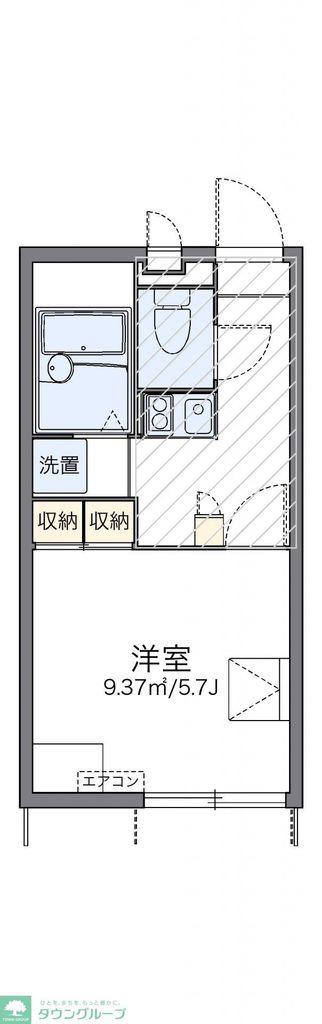 レオパレスベルウッド(1K/1階)の間取り写真