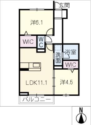 パストラル(2LDK/1階)の間取り写真