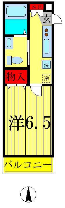 ヒューマンパレス南流山V A棟(1K/1階)の間取り写真