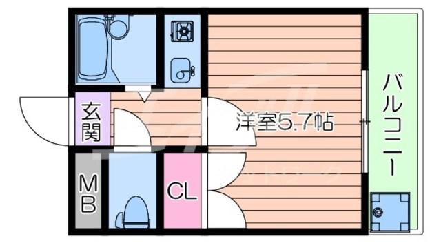 ナポレオン1世(1K/3階)の間取り写真