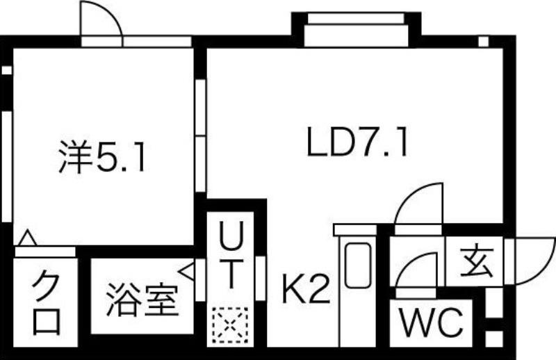 M-521(1LDK/2階)の間取り写真