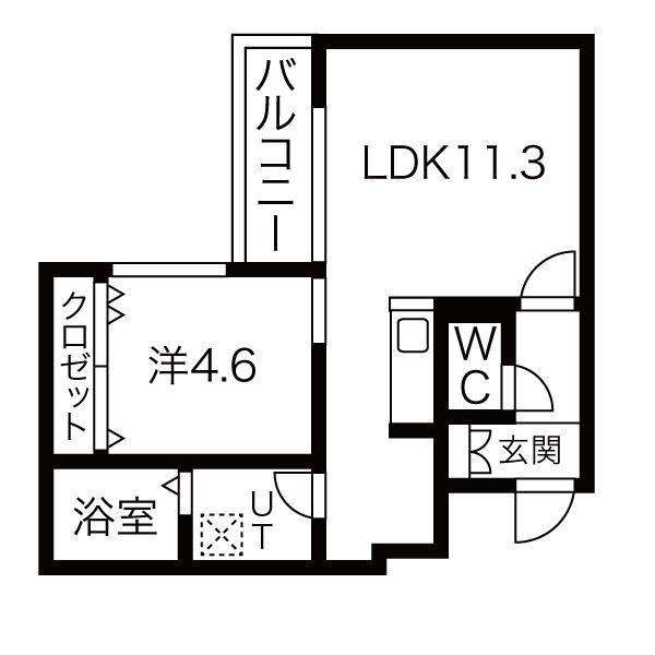 LUFFY(1LDK/3階)の間取り写真