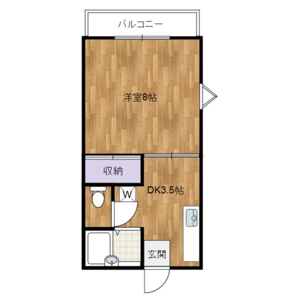 ファミーユ井村(1DK/2階)の間取り写真