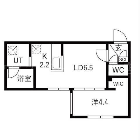 FLAP福住(1LDK/3階)の間取り写真