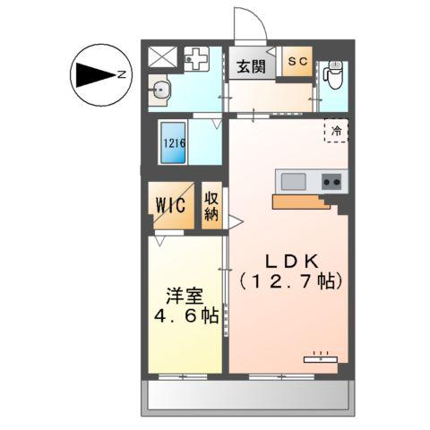 中村区鳥居西通2丁目マンション(1LDK/3階)の間取り写真