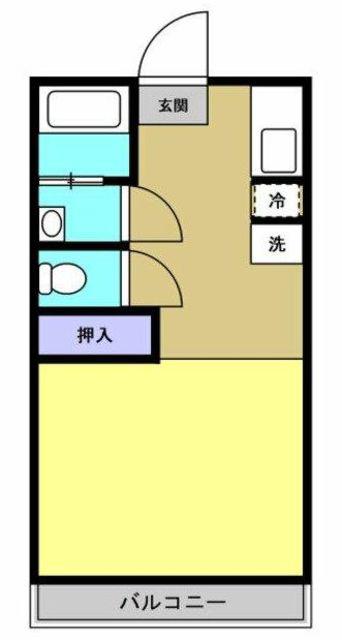 コーポ高橋(1DK/2階)の間取り写真