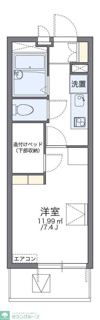 レオパレス翡翠第一(1K/1階)の間取り写真