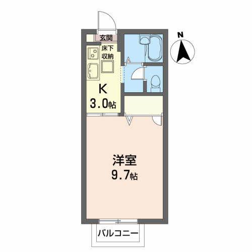 イル・ソーレVI(1K/1階)の間取り写真