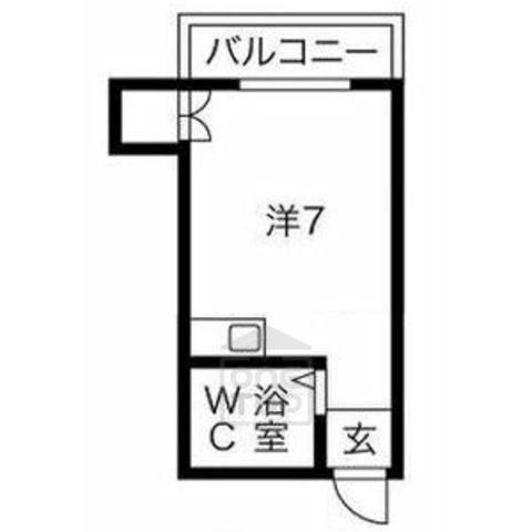 アパートメント摂津Ⅱ(ワンルーム/4階)の間取り写真