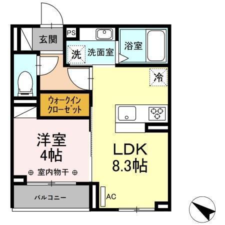 エスペランサ21(1LDK/1階)の間取り写真