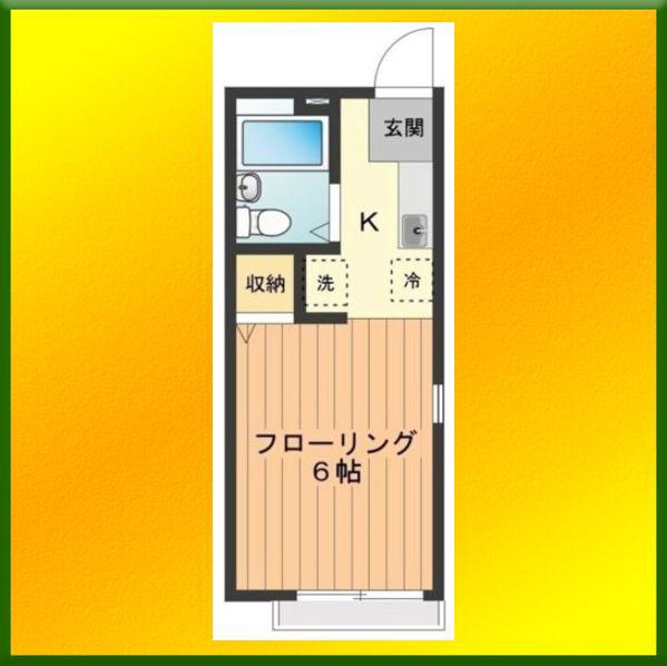 サンライフユゲタ(ワンルーム/2階)の間取り写真