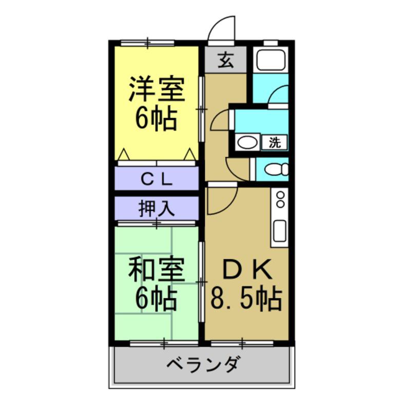 マルゴコーポ(2DK/2階)の間取り写真