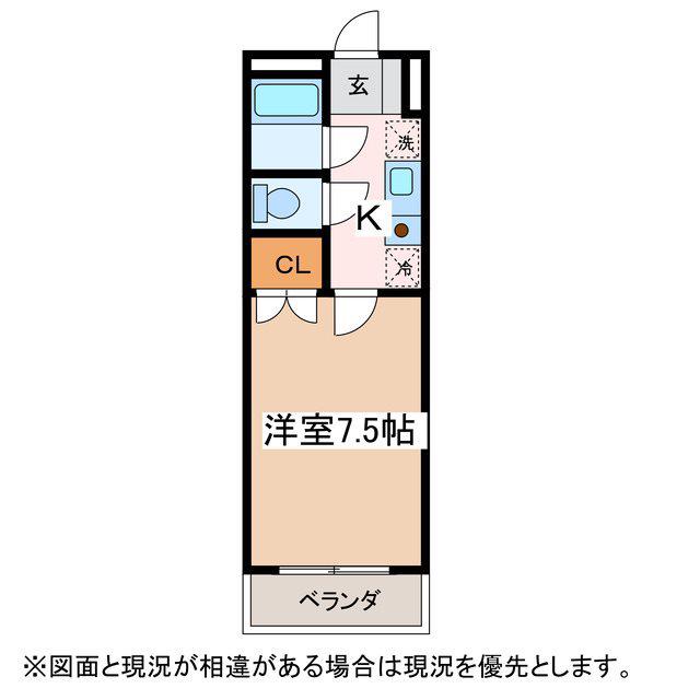 コーポイースト(1K/1階)の間取り写真