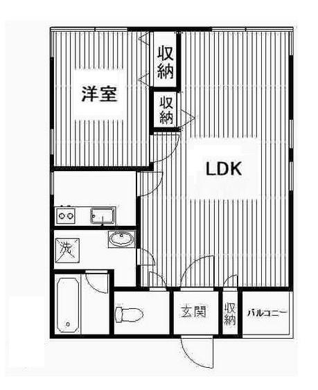 麻布ハウス(1LDK/3階)の間取り写真