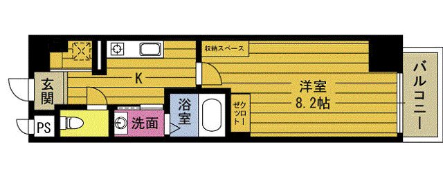ダイアリー大分駅南(1K/8階)の間取り写真