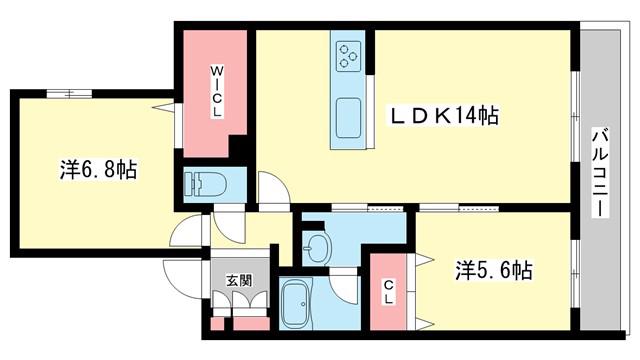 シャーメゾンラフォレ(2LDK/2階)の間取り写真