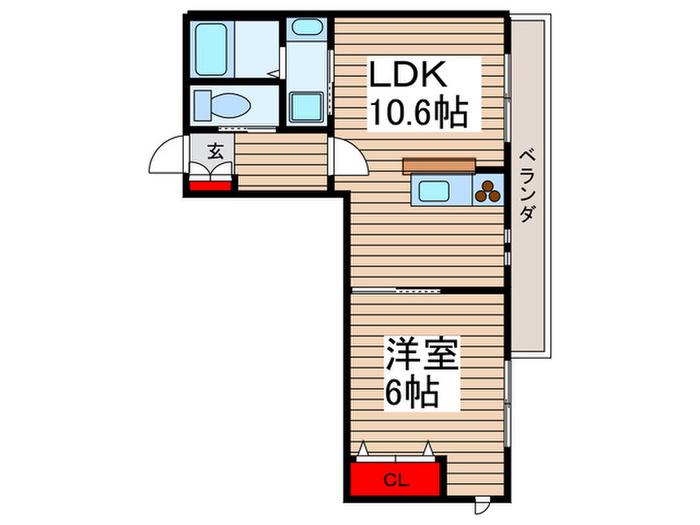 アプローズ(1LDK/2階)の間取り写真